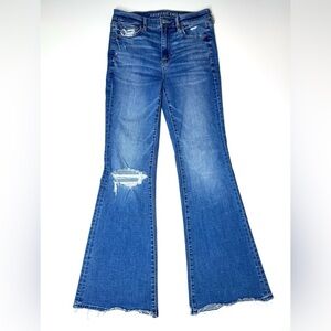 American Eagle Women's Super Hi- Rise Flare Jeans Size- 4 Regular